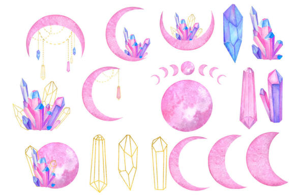 Crystals Moon png clipart