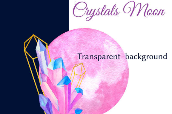 Crystals Moon png clipart