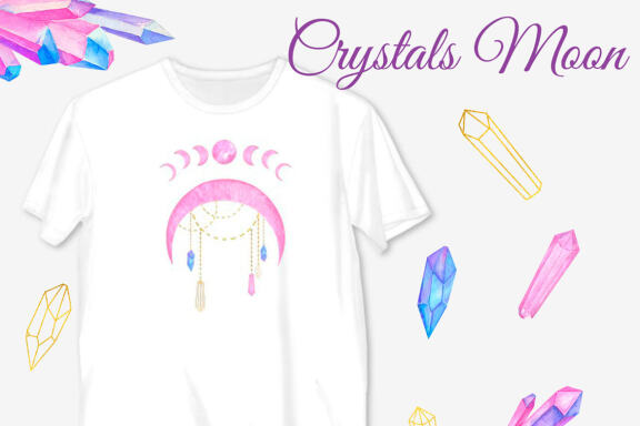 Crystals Moon png clipart