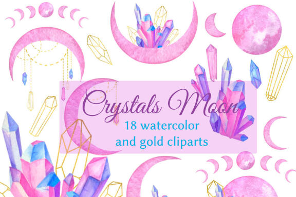 Crystals Moon png clipart