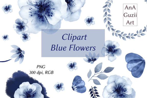 light blue flower clipart