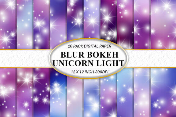 Digital paper texture bokeh with star sparkle