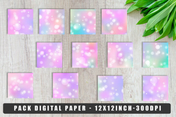 Unicorn Color Bokeh - FREE Digital Papers