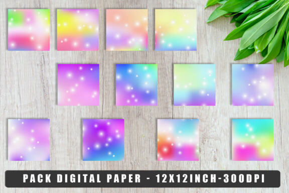 Digital paper gradient color with sparkle background