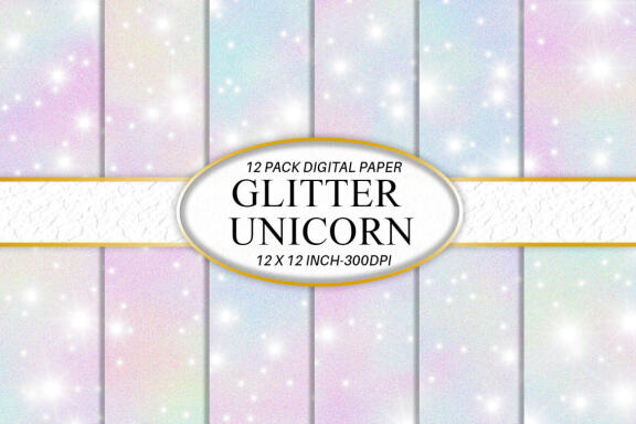 Digital paper sparkle star with unicorn color grain texture background