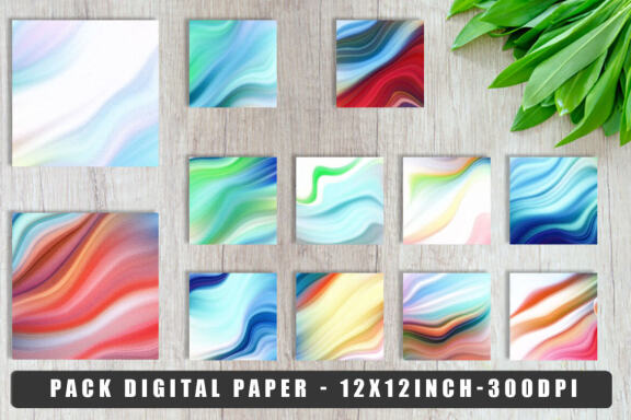 Digital paper gradient color with grain wave texture background