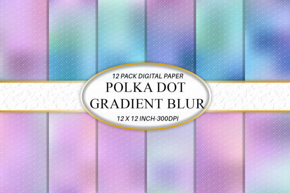 Digital paper gradient color background with polka dot pattern 