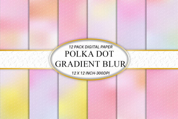 Digital paper gradient soft color background with polka dot pattern 