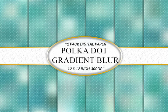 Digital paper gradient green color background with polka dot pattern 