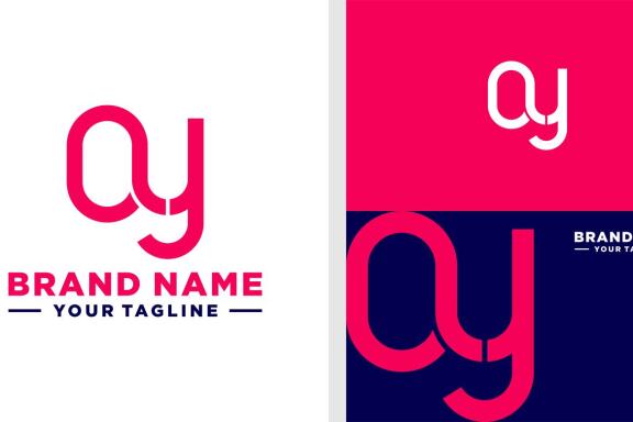QY LOGO MONOGRAM UNIQUE LINE EDITABLE