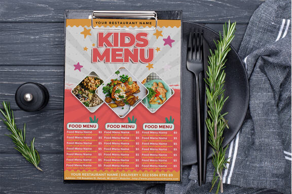Kids Menu flyer