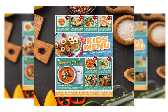 Kids Menu flyer template