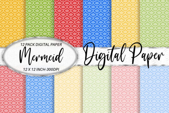 Mermaid scales pattern with pastel color background