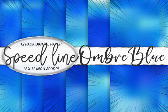 Digital paper speed line texture with gradient blue color background