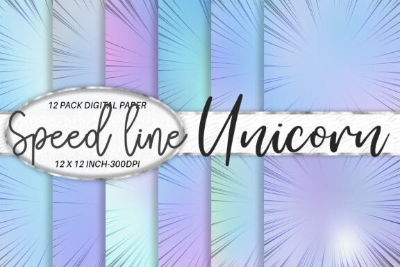 Digital paper speed line texture with gradient unicorn color background