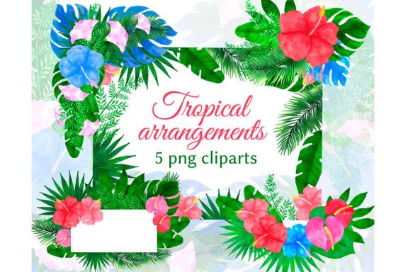 Watercolor Tropical Frames