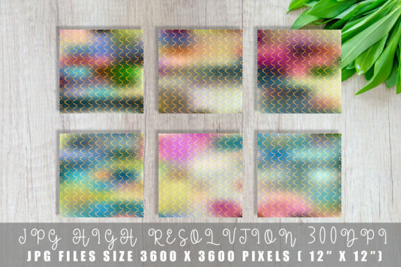 Digital paper gold mermaid scales texture with gradient colorful background