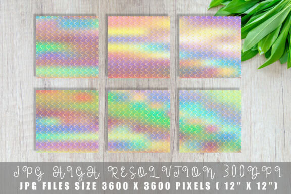 Digital paper gold mermaid scales pattern with gradient hologram color background