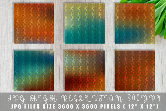 Digital paper gold mermaid scales pattern with gradient rust color background