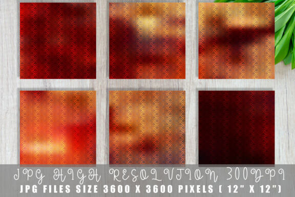 Digital paper gold mermaid scales pattern with gradient maroon color background