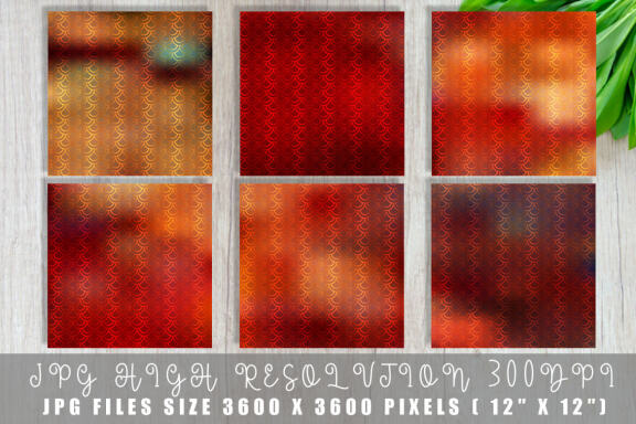 Digital paper gold mermaid scales pattern with gradient maroon color background