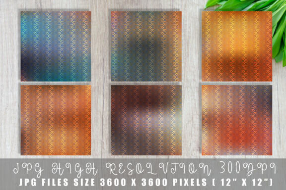 Digital paper gold mermaid scales pattern with gradient dark color background