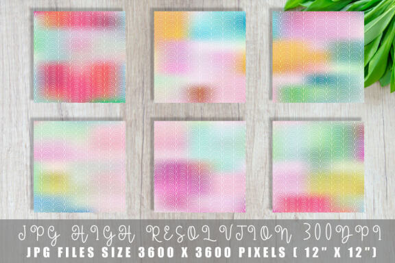 Digital paper Art deco pattern with gradient pastel color background