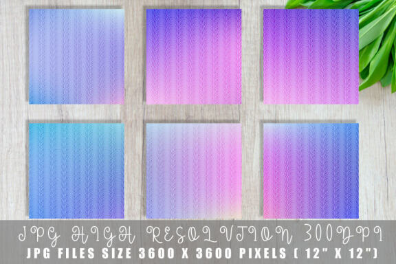 Digital paper Art deco pattern with gradient blue pink color background