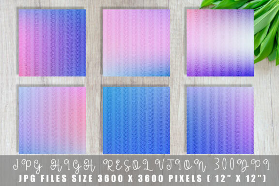 Digital paper Art deco pattern with gradient blue pink color background