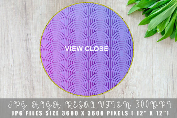 Digital paper Art deco pattern with gradient blue pink color background