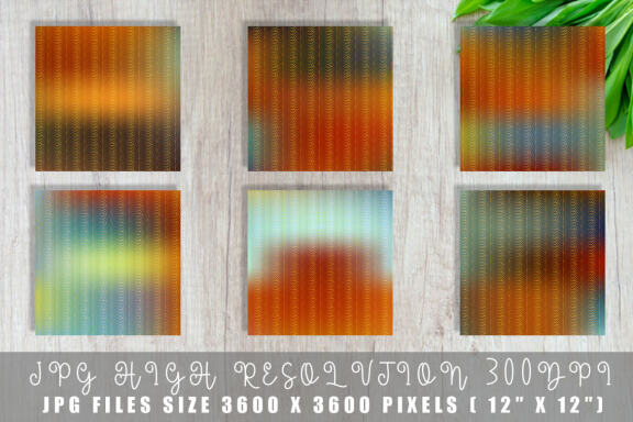 Digital paper Art deco pattern with gradient rust color background