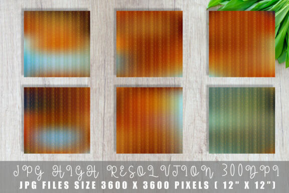 Digital paper Art deco pattern with gradient rust color background