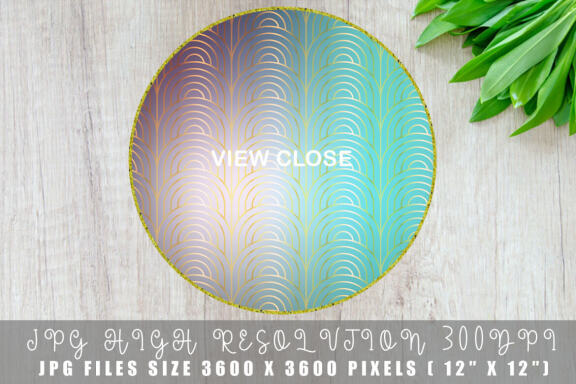 Digital paper Art deco pattern with gradient color background