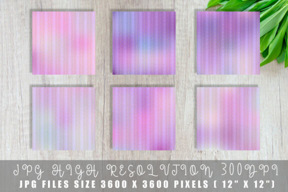 Digital paper Art deco pattern with gradient unicorn color background
