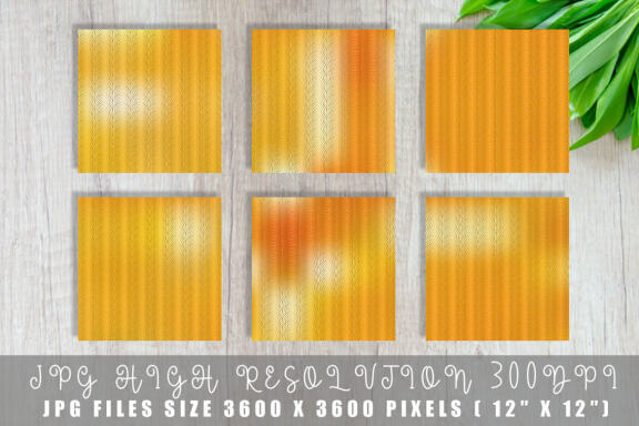 Digital paper Art deco pattern with gradient orange color background
