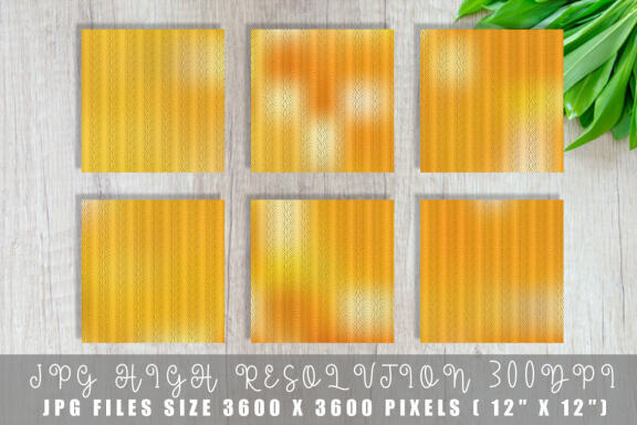 Digital paper Art deco pattern with gradient orange color background