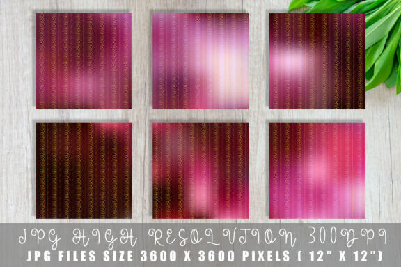 Digital paper Art deco pattern with gradient dark pink color background