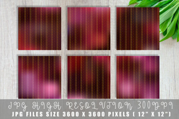 Digital paper Art deco pattern with gradient dark pink color background