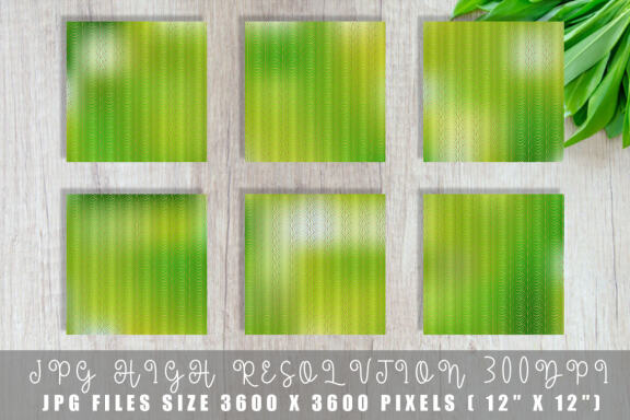 Digital paper Art deco pattern with gradient green light color background