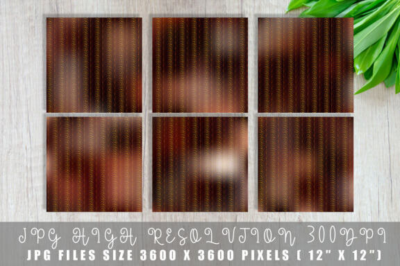 Digital paper Art deco pattern with gradient brown color background