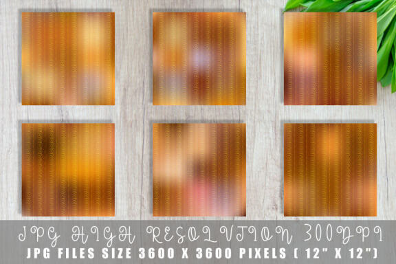 Digital paper Art deco pattern with gradient orange color background