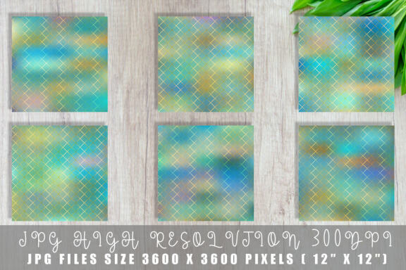 Digital paper grid pattern with gradient turquoise color background