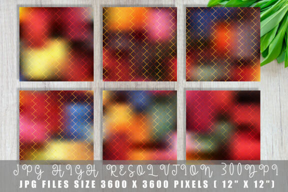 Digital paper gold grid pattern with gradient dark color background