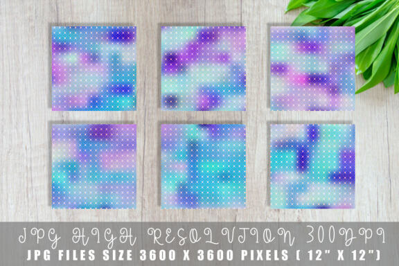 Digital paper gold grid pattern with gradient unicorn color background