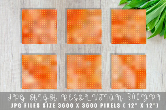 Digital paper gold grid pattern with gradient orange color background