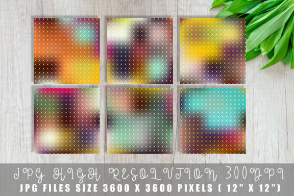 Digital paper gold grid pattern with gradient dark colorful background