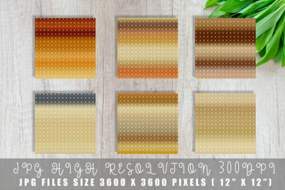 Digital paper gold grid pattern with gradient brown background