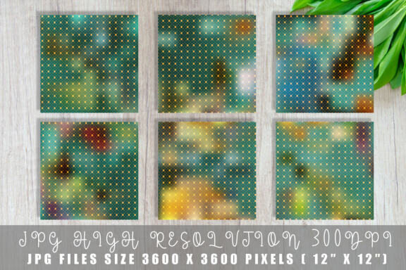 Digital paper gold grid pattern with gradient green color background