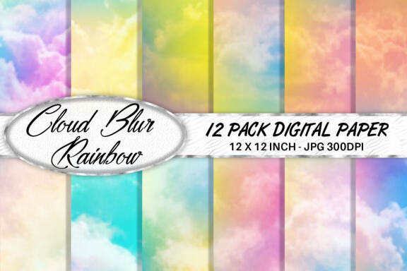 Digital paper cloud texture blur gradient color background