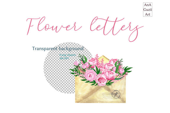 Watercolor Envelope flowers, Love Letters